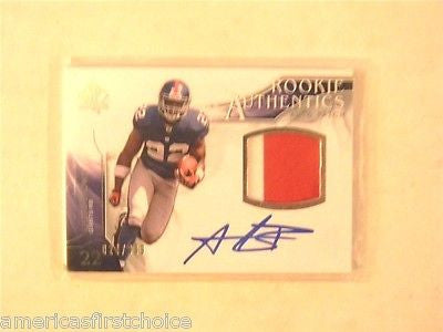 Andre Brown RC 2009 SP Authentic 2 Color Patch Auto Rookie #24/499-Giants RB