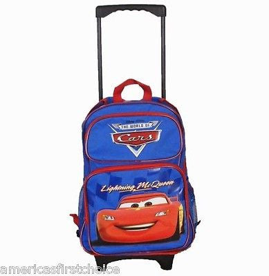 DISNEY THE CARS MCQUEEN 16" ROLLING DETACHABLE BACKPACK!DETACHABLE BACK PACK