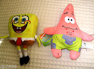SpongeBob + Patrick Star Fish 7" Plush Doll Soft Stuffed Toy Figures Combo-New!