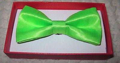 Kids Boys Girls Children Neon Lime Green Adjustable Bow Tie Bowtie-New in Box!