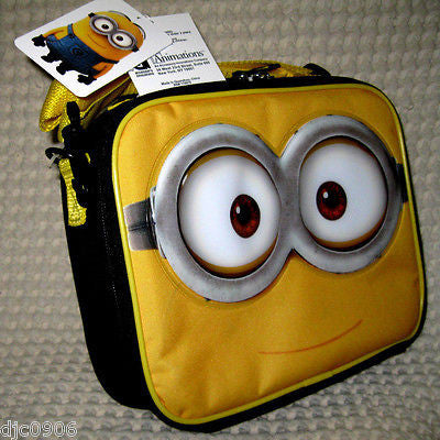 Lot of 3 Despicable Me 2 Minions Jerry Two Eyes Insulated Lunch Boxes Bag