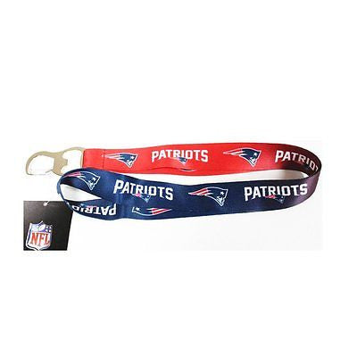 Patriots 2 Tone Licensed NFL Keychain/ID Holder Detachable Lanyard-Brand New!