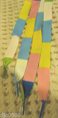 Premium Yellow,Light Blue,White,Green,Blue Rockabilly Punk Shoe laces Shoelaces