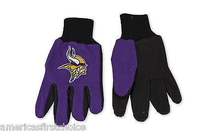 Minnesota Vikings Purple/Black Team Logo Licensed NFL Sport Utility Gloves-New