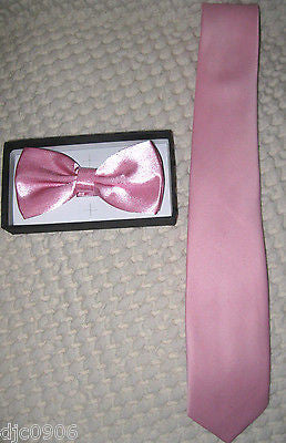 Neon Orange Adjustable Bow Tie & Neon Orange&Black Checkered Neck tie Set-New!v2