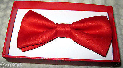 KID'S UNISEX RED SOLID COLOR RED TUXEDO ADJUSTABLE BOWTIE BOW TIE-NEW WITH BOX!