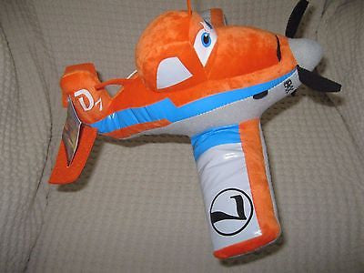 DISNEY 11" CROPHOPPER ORANGE PLANE PLUSH TOY-LICENSED STUFFED TOY-DISNEY PLANES