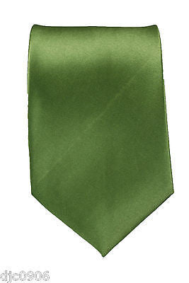 Unisex Dark Green Forest Green Silk Feel Neck tie 56" L x 3" W-Green NeckTie-New