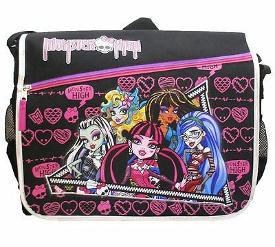 Monster High Black Tall Messenger Bag Purse Goth Punk Psychobilly Messenger Bag