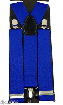 Dark Royal Blue Thick 1 1/2" Y-Style Back suspenders-New in Package!