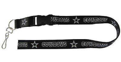 Dallas Cowboys White Blue Letters Licensed Keychain/ID Holder Lanyard-Brand New!