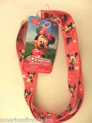 Disney Minnie Mouse Bow-tique Lanyard/Landyard ID Holder Keychain-New with Tags!