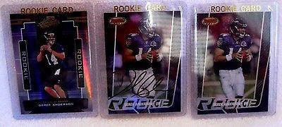 Derek Anderson RC 2005 Topps Black Variation RC+2005 Topps 50th Anniversary RCs
