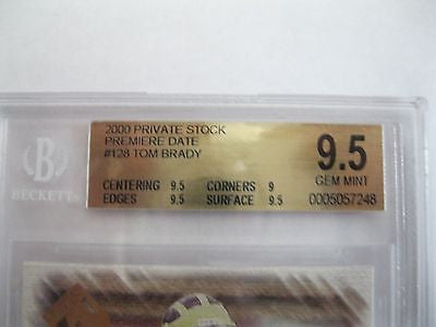Tom Brady RC 2000 Pacific Private Stock #42/95 Rookie GEM MINT Beckett BGS 9.5
