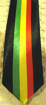 Unisex Rasta Red,Yellow,Green Stripes Neck tie 56" L x 2" RASTA Leaves Neck Tie