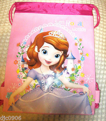 Disney Light Pink Little Princess Kid's Drawstring Backpack Tote Gym Bag-New!