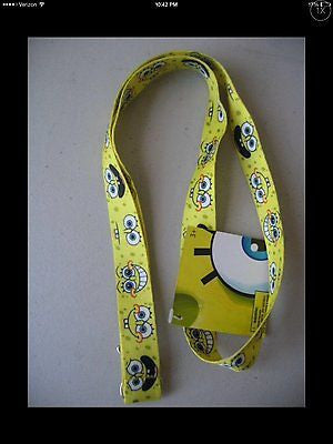 SpiongeBob Funny Faces Yellow 15" lanyard-sponge bob lanyard-New With Tags!!!