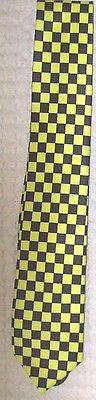 Unisex Blue and Black Checkered Checkers Diamonds Neck Tie 56" L x 2 1/2" W-New