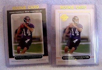 Derek Anderson RC 2005 Topps Black Variation RC+2005 Topps 50th Anniversary RCs