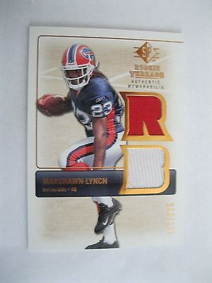 Marshawn Lynch 2007 SP ROOKIE THREADS #ED/225 2 CLR JERSEYS CARD-Seahawks/Bills