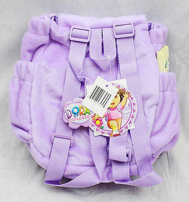 Nickelodeon Purple Dora The Explorer Mr. Face 10"-12" Plush Backpack Tote-NEW