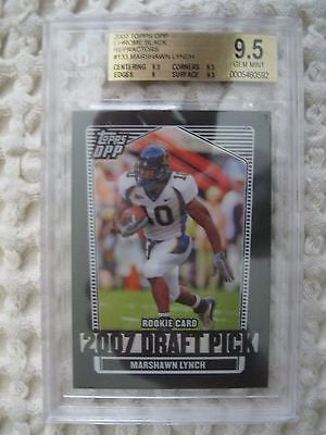 Marshawn Lynch RC 2007 Topps DPP Chrome Black Refractor Rookie GEM Graded BGS9.5