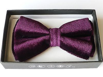 PURPLE SOFT VELVET TUXEDO ADJUSTABLE BOWTIE BOW TIE-NEW IN BOX!PURPLE BOW TIE