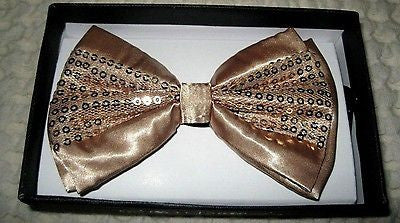 SOLID BURGUNDY SEQUIN SEQUENCE TUXEDO ADJUSTABLE BOWTIE BOW TIE-NEW IN GIFT BOX