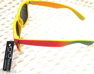 Unisex Rasta Red,Yellow,Green Wayfarer Glasses Sunglasses-New with Tags!