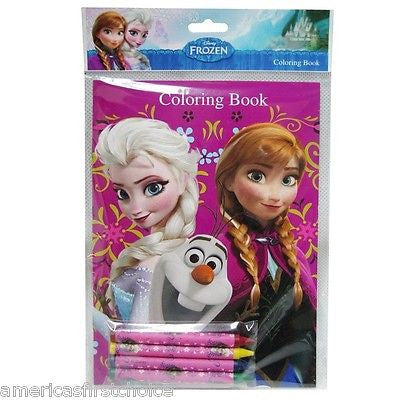 Disney Frozen (4 different designs) Anna&Elsa Blue Coloring Book & Crayons-New-