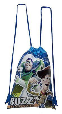 DISNEY TOY STORY WOODY BUZZ BLUE DRAWSTRING BAG BACKPACK TRAVEL STRING TOTE-VE2!