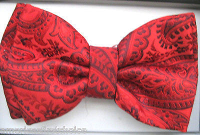 GRAY GREY SILVER PAISLEY PATTERN RETRO TUXEDO ADJUSTABLE  BOW TIE BOWTIE-NEW!