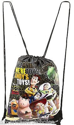 DISNEY TOY STORY WOODY BUZZ BLUE DRAWSTRING BAG BACKPACK TRAVEL STRING TOTE-VE2!