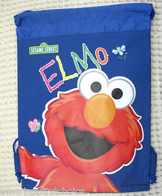 SESAME STREET ELMO COUNTING THE NUMBERS BLACK DRAWSTRING BAG BACKPACK TRAVEL-NIP