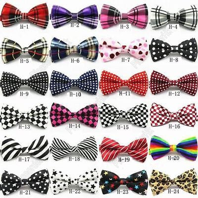 MULTI COLOR RAINBOW STRIPES PRE TIED ADJUSTABLE  BOW TIE BOWTIE-NEW GIFT BOX!