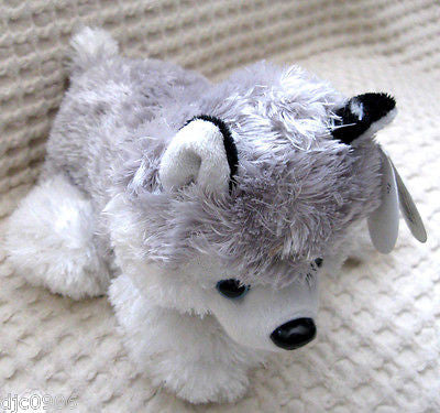 Husky 8" and Husky 6" Gray Plush Dogs-Husky Mother and Baby Set by Lonely Toys