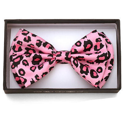 LIGHT PINK LEOPARD PRINT ADJUSTABLE BOWTIE/LEOPARD PRINT BOW TIE-NEW GIFT BOX!