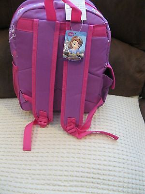 DISNEY SOFIA THE FIRST LITTLE PRINCESS 14" PINK BACKPACK W/MULTIPLE POCKETS