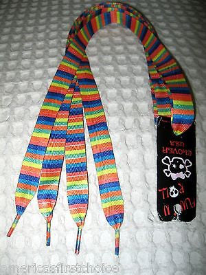 Premium Rainbow Stripes Gay Pride Rockabilly Punk Shoe laces Shoelaces-New