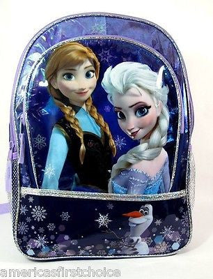 Walt Disney Rare Frozen Olaf,Anna, and Elsa 16" Backpack-Brand New with Tags!v0