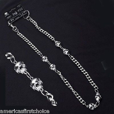 12" SILVER BARBWIRE WALLET JEAN CHAIN HIP HOP PUNK KEYCHAIN-NEW WITH TAGS!