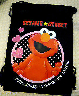 SESAME STREET ELMO FRIENDSHIP WARMS THE HEART DRAWSTRING BAG BACKPACK TRAVEL-NEW