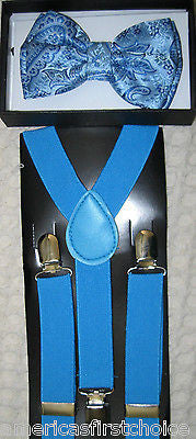 Neon Green Texedo Bow Tie & Green Checkers Adjustable Suspenders Combo-New