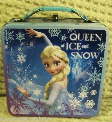 Disney Frozen Anna and Elsa Designer Tin Bucket Handle Purse Carrying Case-New!