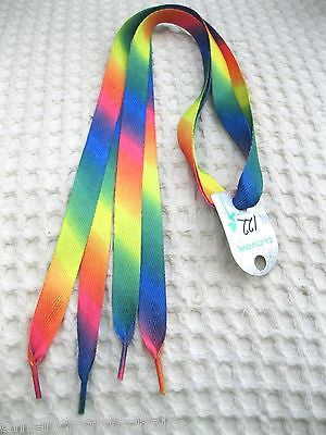 Premium Rainbow Diagonal Stripes Gay Pride Rockabilly Punk Shoe laces Shoelaces