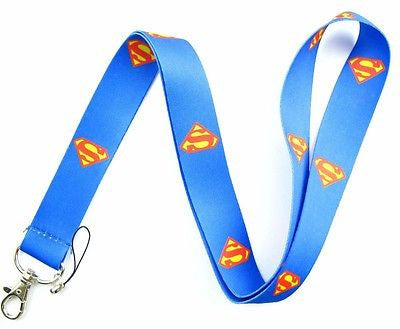 Superman Blue with Superman Logo 15" Lanyard/Landyard ID Holder Keychain-New!
