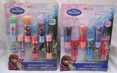Disney Frozen 12 Count Fruity Flavor Lip Gloss+Balm Set Olaf, Anna, and Elsa-New