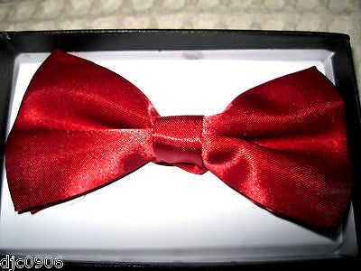 Shiny Royal Red Adjustable Bow tie & Red Adjustable Suspenders Combo-New Pkge!