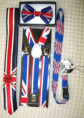 UK British Flag Y-Back Suspenders,UK Lanyard,UK Neck Tie & UK British Bow Tie-14