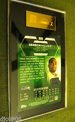 Seneca Wallace RC 2003 Topps Finest ROOKIE Auto Refractor Graded SGC 9-Seahawks